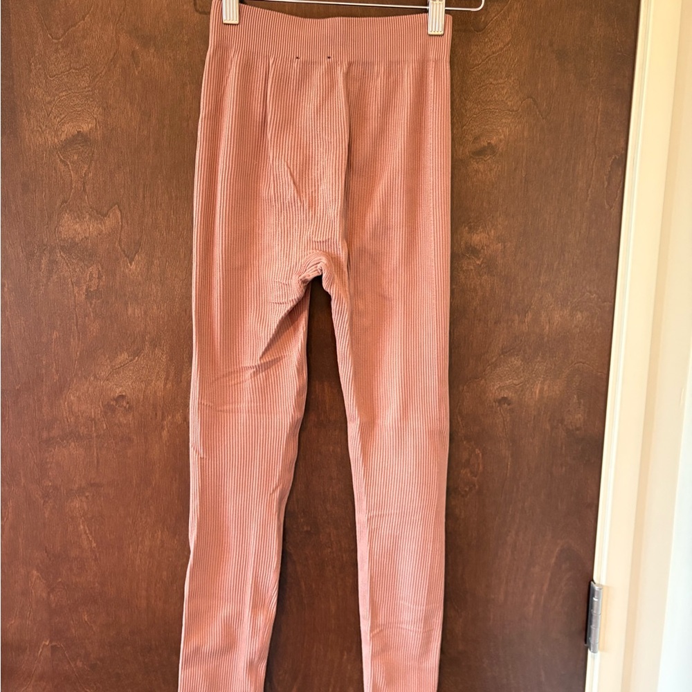 Zara Tan Ribbed Matching Workout set - Picture 6 of 9